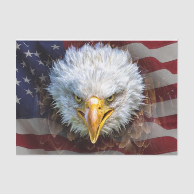 USA Flag and Eagle Tissue For Gift Wrap Paper (Front)