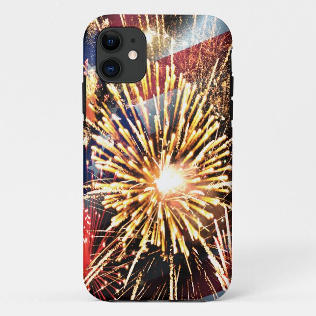 USA Flag and Fireworks Case-Mate iPhone Case (Back)