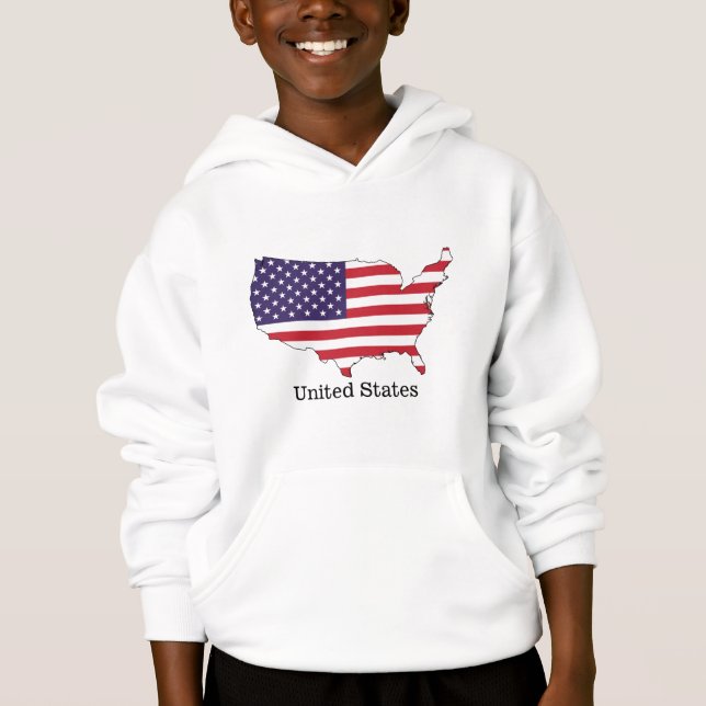 USA Flag and Map Souvenir Design (Front)