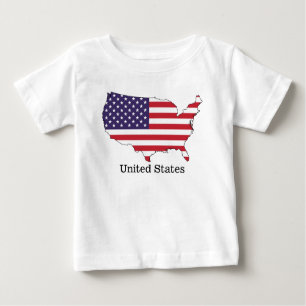 USA Flag and Map Souvenir Design Baby T-Shirt