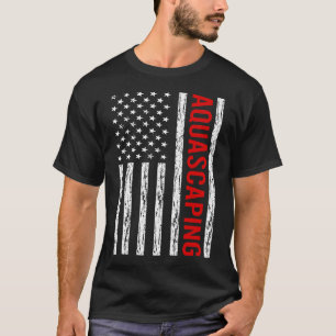 USA Flag Aquascaping Aquascape Aquascaper T-Shirt