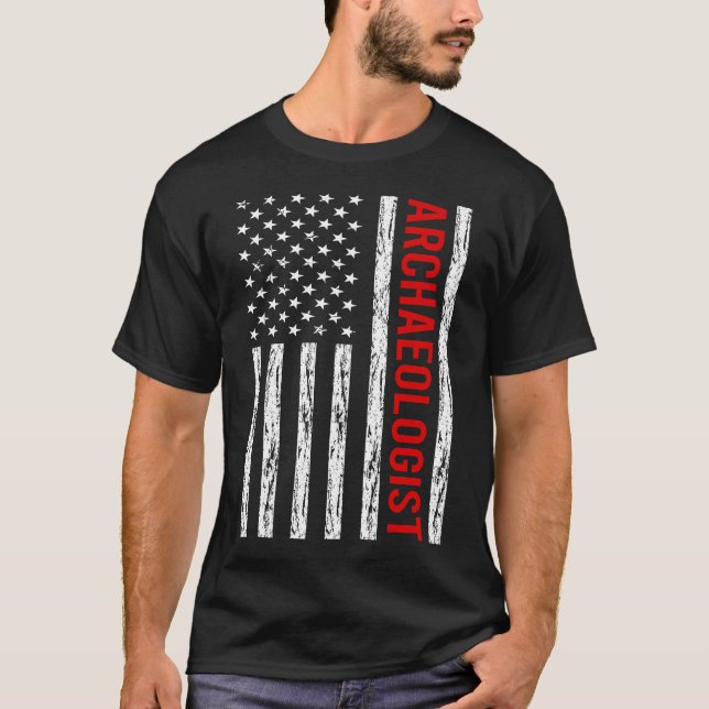 USA Flag - Archaeologist T-Shirt (Front)