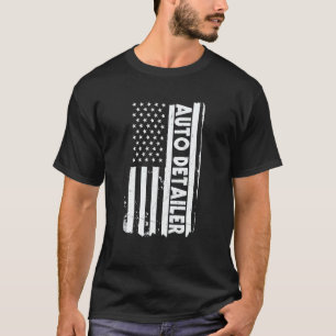 USA Flag Auto Detailer Apparel Car Polish America T-Shirt