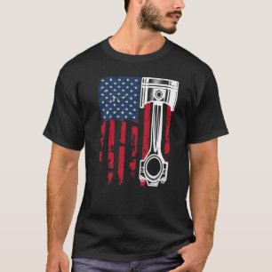 USA Flag Auto Repairman Car Mechanic Wrench Worksh T-Shirt