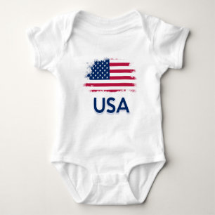 USA Flag Baby Bodysuit