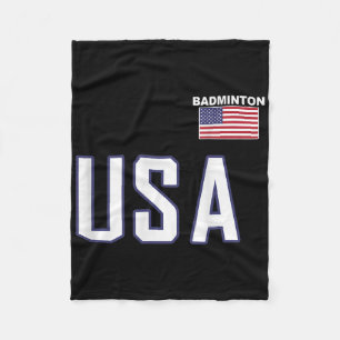 Usa Flag Badminton Team Cool Player Equipment Men  Fleece Blanket