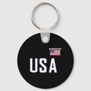 Usa Flag Badminton Team Cool Player Equipment Men  Key Ring