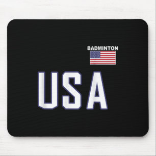 Usa Flag Badminton Team Cool Player Equipment Men  Mouse Pad