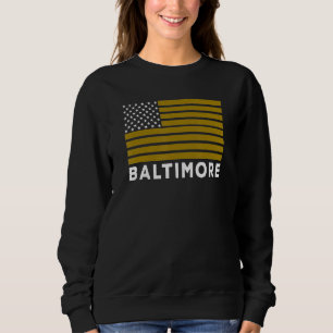 USA Flag Baltimore Purple Baltimore American Flag  Sweatshirt