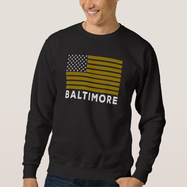 USA Flag Baltimore Purple Baltimore American Flag  Sweatshirt (Front)
