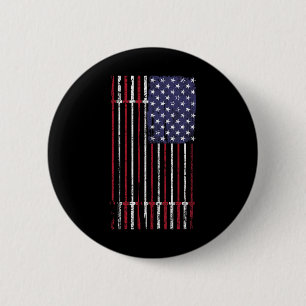 Usa Flag Barbell For Women Men 6 Cm Round Badge