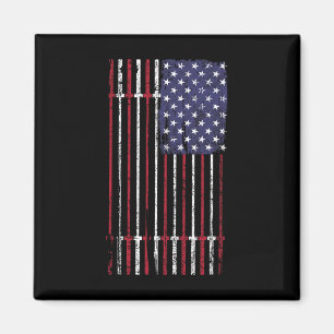 Usa Flag Barbell For Women Men Magnet