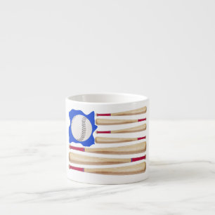 USA Flag Baseball Theme Espresso Cup