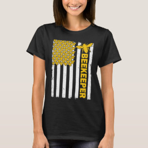 USA Flag Beekeeper Beekeeping Bees Women Men T-Shirt