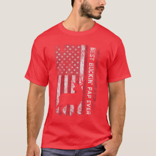 USA Flag Best Buckin Pap Ever Deer Hunting Fathers T-Shirt