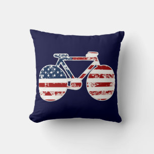 usa flag bicycle sport decor cushion