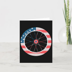 Usa Flag Bicycle Wheel Independence Day 4th July U Card