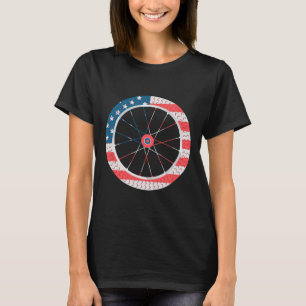 Usa Flag Bicycle Wheel Independence Day 4th July U T-Shirt