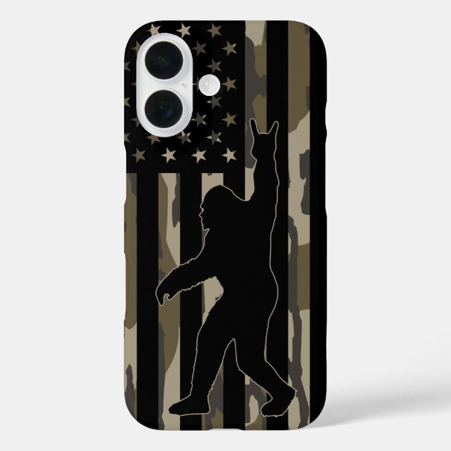 USA Flag Bigfoot Bottomland Camo Case-Mate iPhone Case (Back)