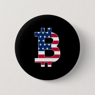 Usa Flag Bitcoin-Bitcoin-Cryptocurrency-Blockchain 6 Cm Round Badge