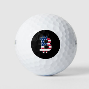Usa Flag Bitcoin-Bitcoin-Cryptocurrency-Blockchain Golf Balls