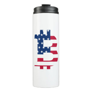 Usa Flag Bitcoin-Bitcoin-Cryptocurrency-Blockchain Thermal Tumbler