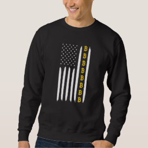 USA Flag Bitcoin Vintage BTC Crypto Mens Saying Sweatshirt