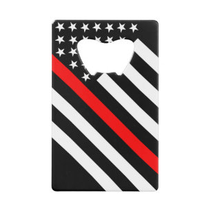 USA Flag Black and White Thin Red Line