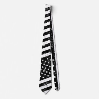 USA Flag, Black and White Tie