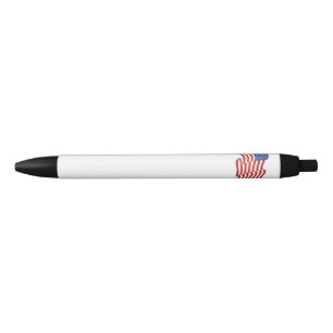 USA flag Black Ink Pen
