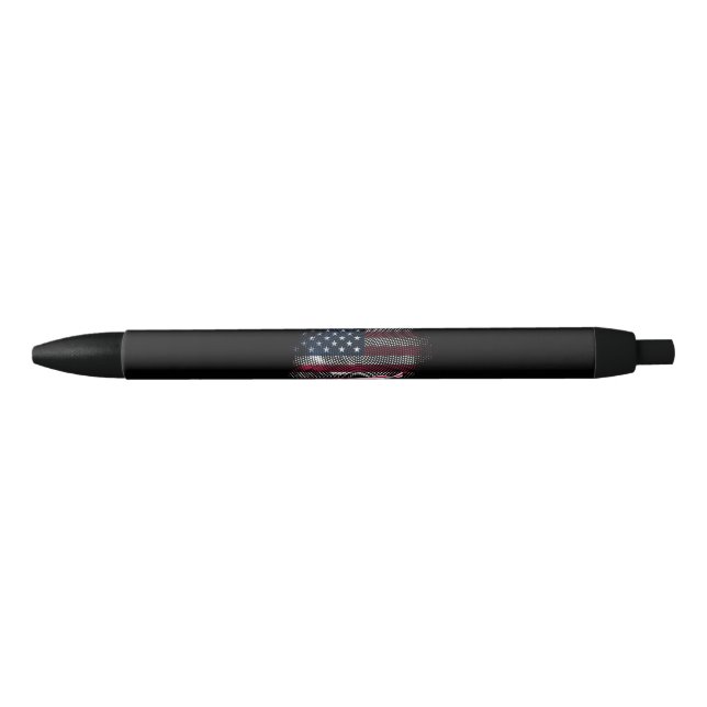 USA flag Black Ink Pen (Front)
