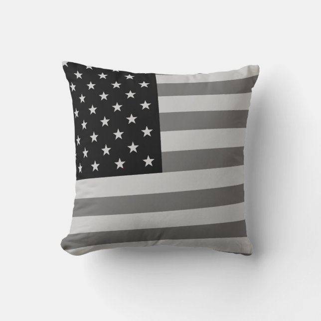 USA Flag Black & White Cushion (Front)