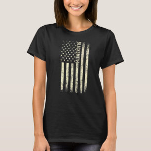 Usa Flag Blacksmithing Proud American Blacksmith T-Shirt