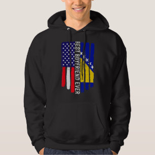 Usa Flag & Bosnia And Herzegovina Flag Best Boyfri Hoodie