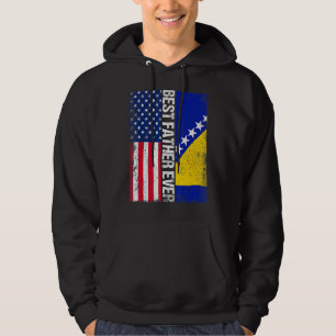 Usa Flag & Bosnia And Herzegovina Flag Best Father Hoodie