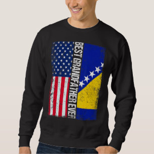Usa Flag & Bosnia And Herzegovina Flag Best Grandf Sweatshirt