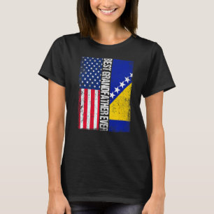 Usa Flag & Bosnia And Herzegovina Flag Best Grandf T-Shirt
