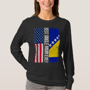 Usa Flag & Bosnia And Herzegovina Flag Best Single T-Shirt