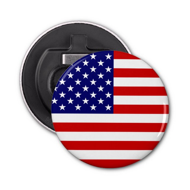 USA Flag Bottle Opener Round arc5 (Front)