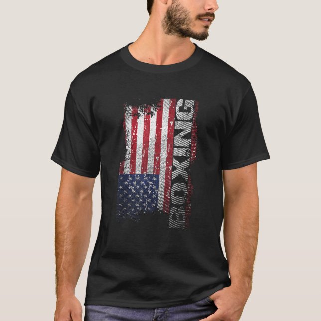 USA Flag Boxing Boxer Tee Gift (Front)