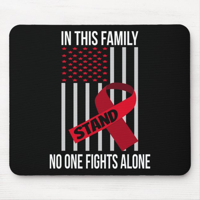 USA Flag Burgundy Ribbon Products Brain Aneurysm A Mouse Pad (Front)