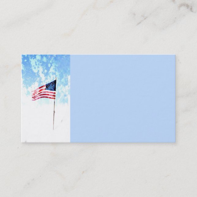 USA Flag business card template on blue (Front)