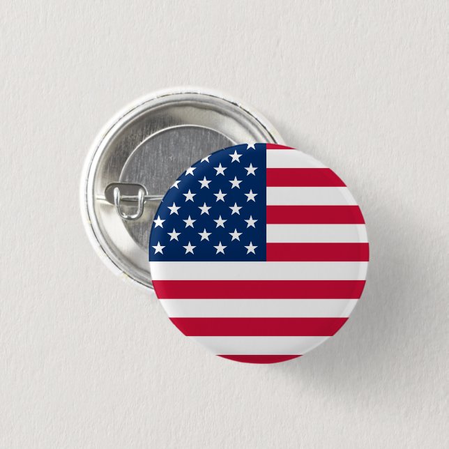 USA Flag Button Patriotic (Front & Back)