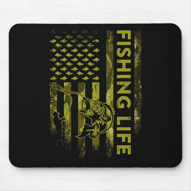Usa Flag Camouflage Fishing Life  Mouse Pad (Front)