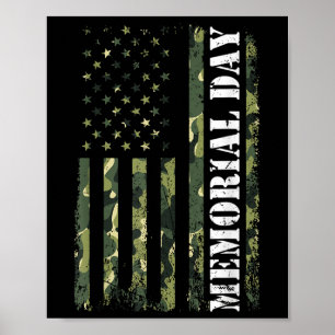 Usa Flag Camouflage Memorial Day  Poster