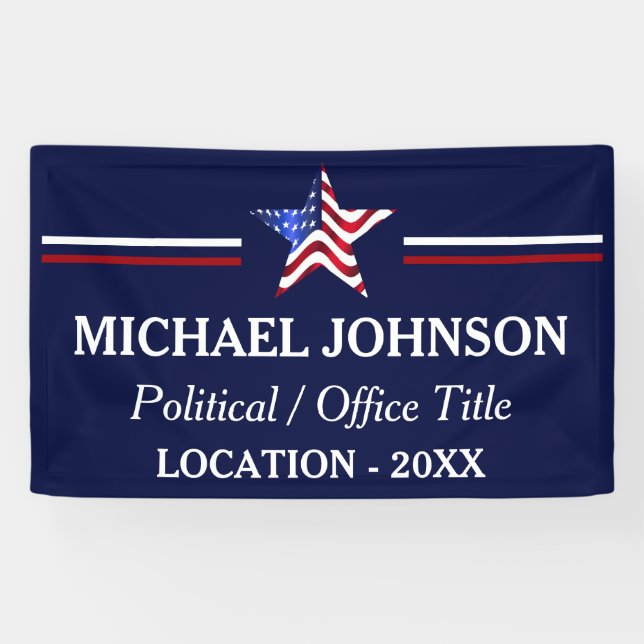 USA Flag Campaign Political  Banner (Horizontal)