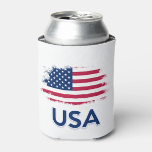 USA Flag Can Cooler