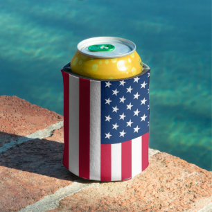 USA Flag Can Cooler American Patriotic