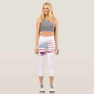 USA flag Capri Leggings