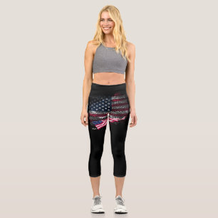 USA flag Capri Leggings
